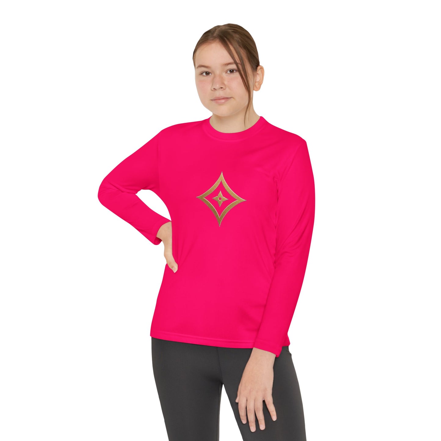 Youth Long Sleeve Tee — Elegant Gold Monogram DP