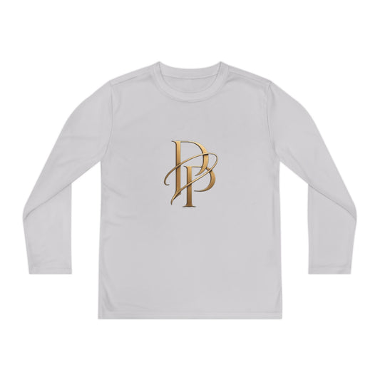 Youth Long Sleeve Tee — Elegant Gold Monogram DP