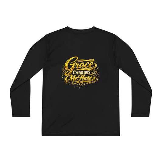 Diospo Youth Long Sleeve Tee โ Elegant Gold Monogram DP Design