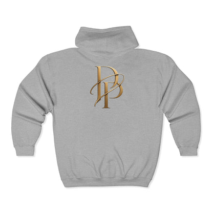 Gold Star Emblem Zip Hoodie — Minimalist Geometric Chest Design