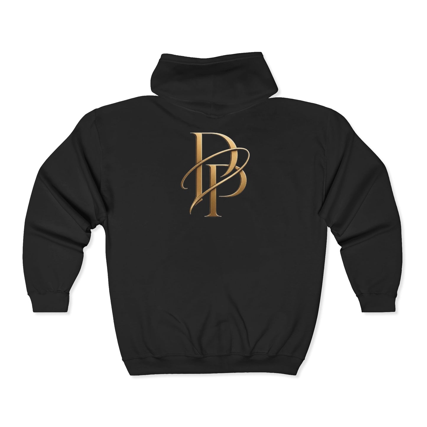 Gold Star Emblem Zip Hoodie — Minimalist Geometric Chest Design
