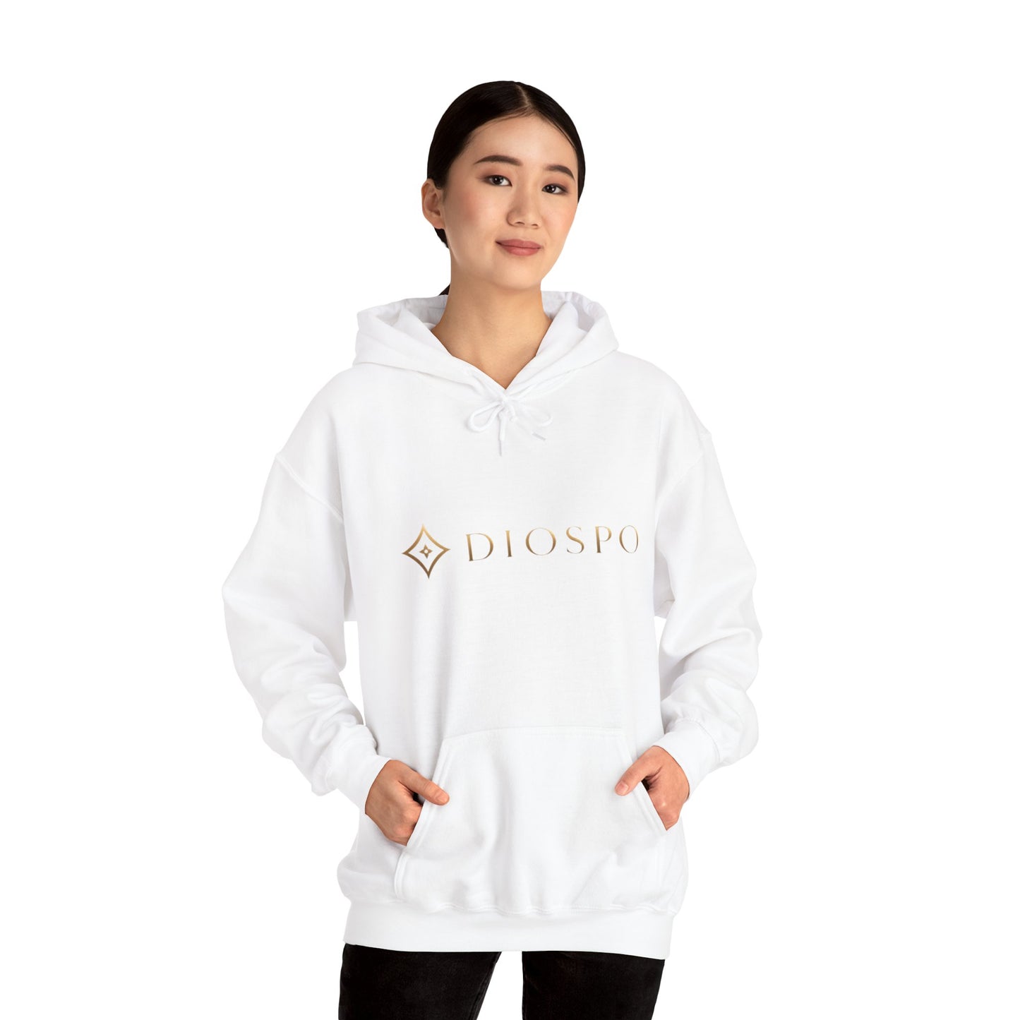 Diopso Logo Hoodie — Minimalist Luxury White Pullover
