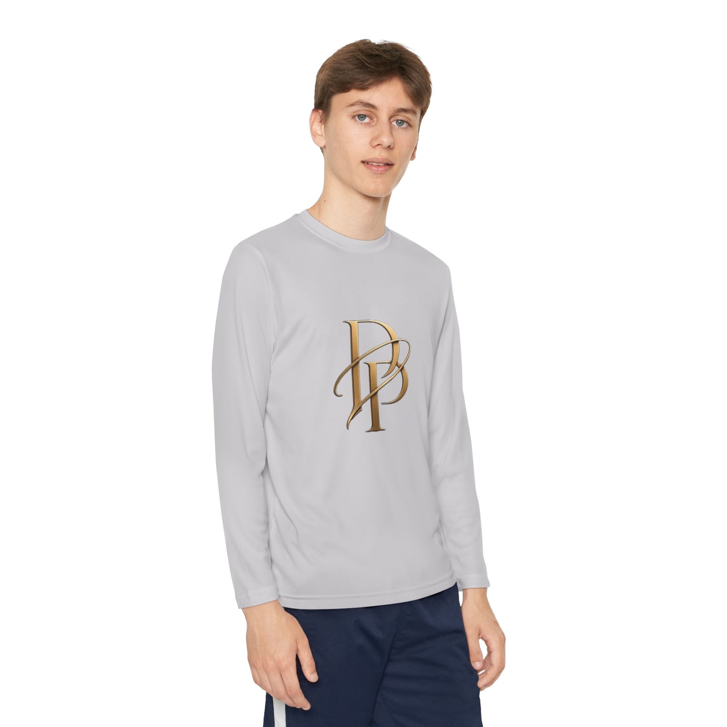 Youth Long Sleeve Tee — Elegant Gold Monogram DP