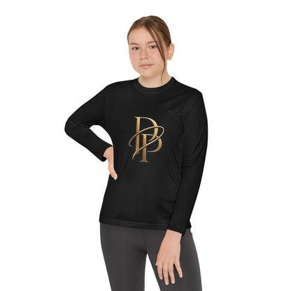 Youth Long Sleeve Tee — Elegant Gold Monogram DP