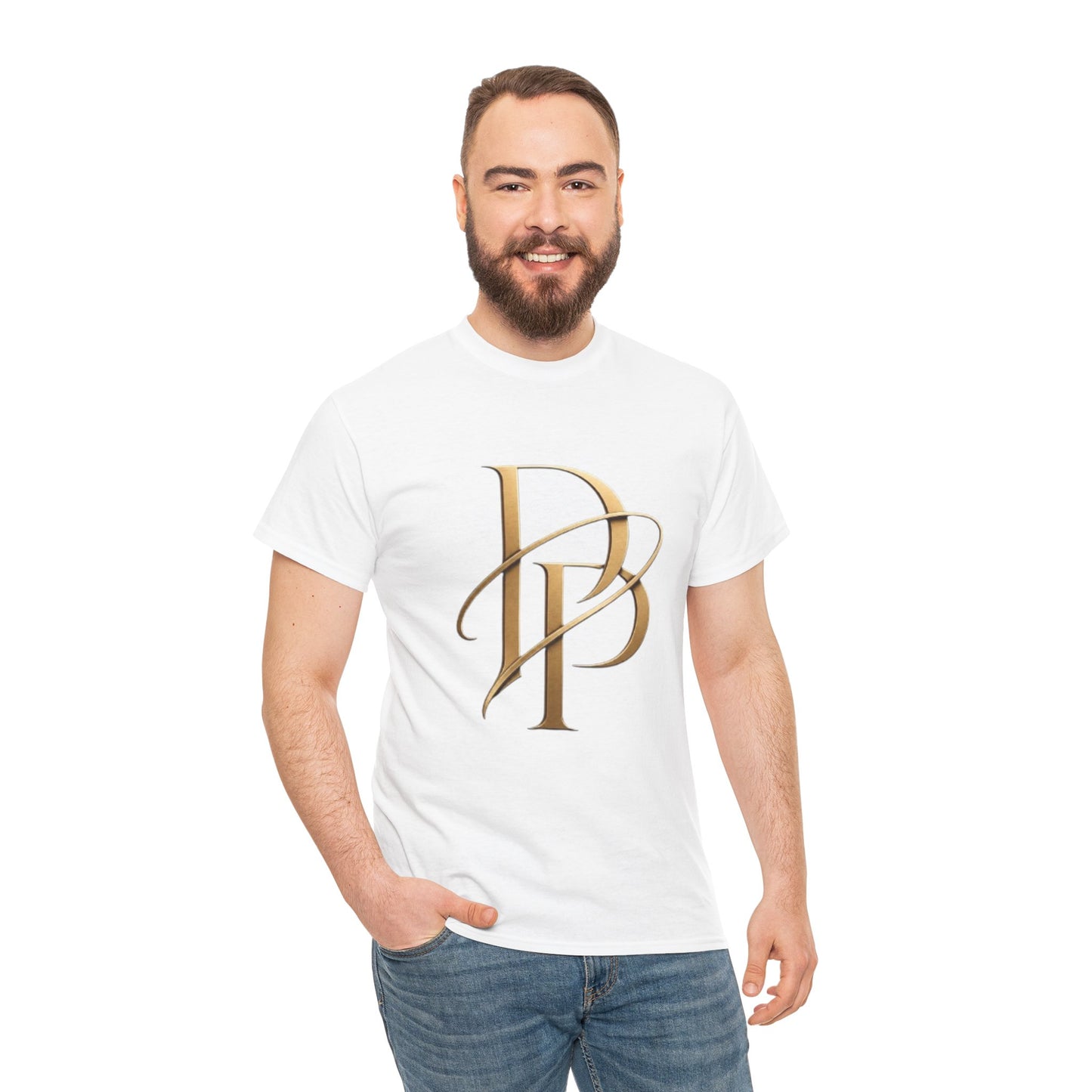 Monogram Gold PP Tee — Elegant Personalized Initials T-Shirt