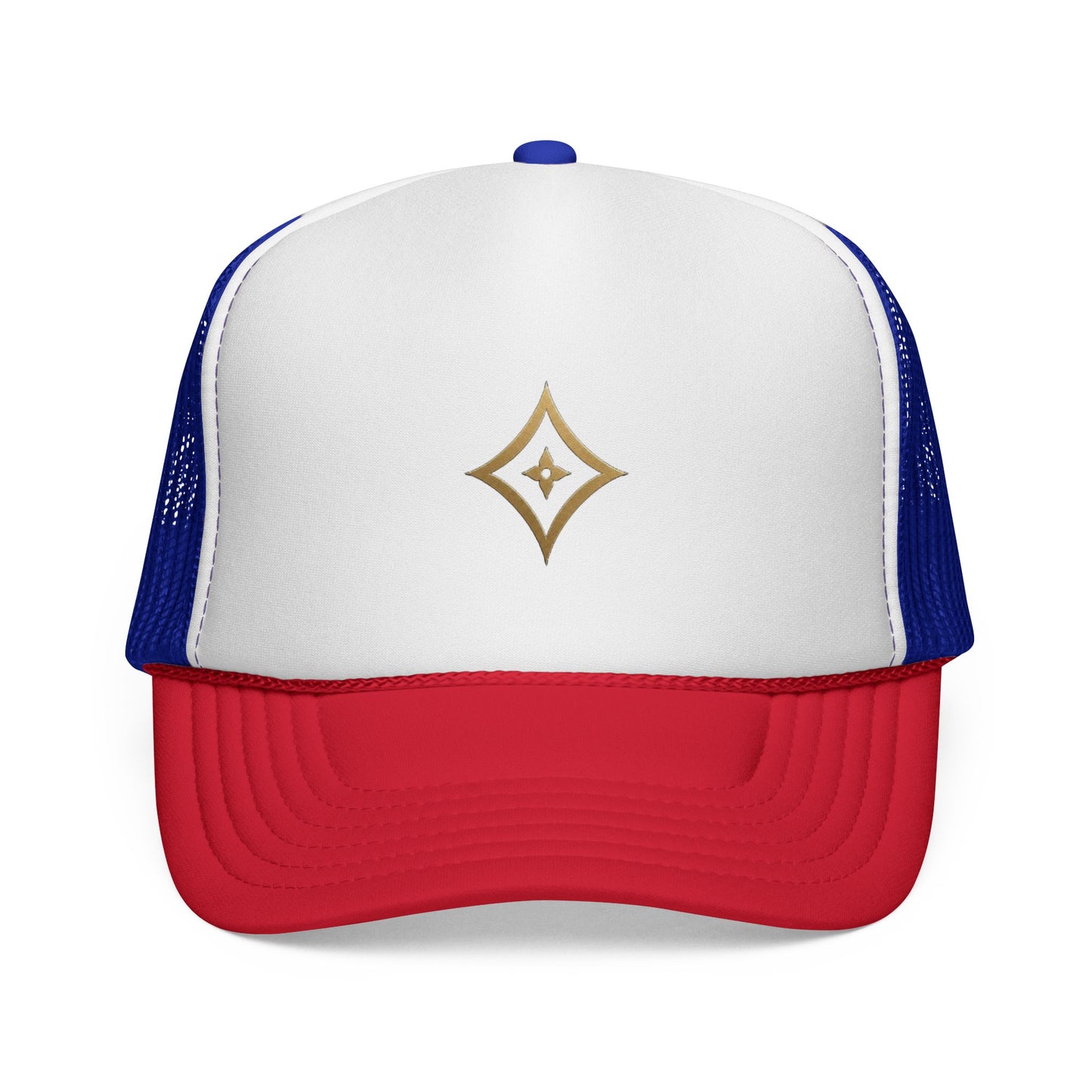 Diopso Logo Trucker Cap — Gold Embroidered Mesh Hat