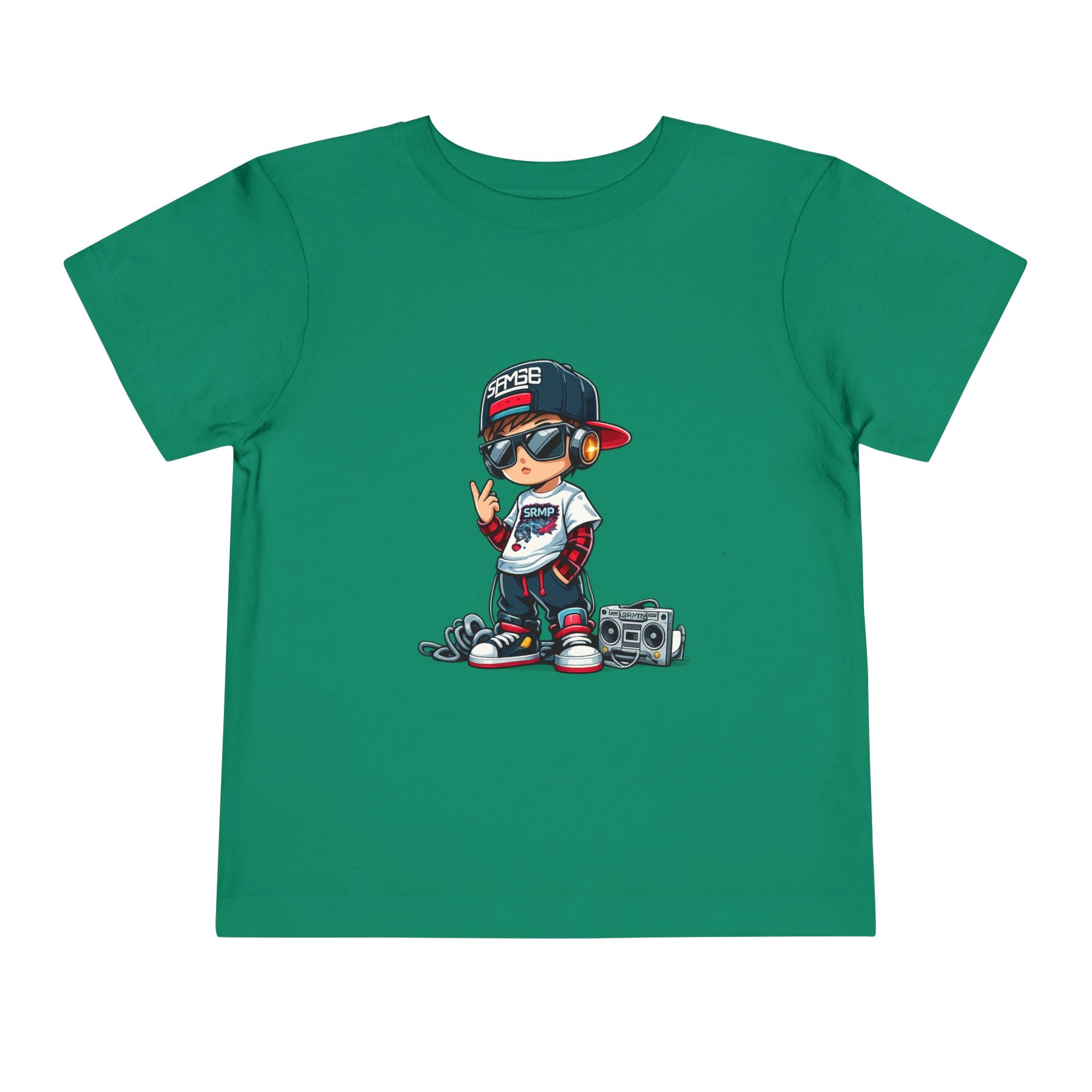 Toddler Tee — Cool Kid Rapper Graphic T‑Shirt (boombox, snapback)