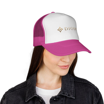 Diopso Logo Trucker Cap — Gold Embroidered Mesh Hat