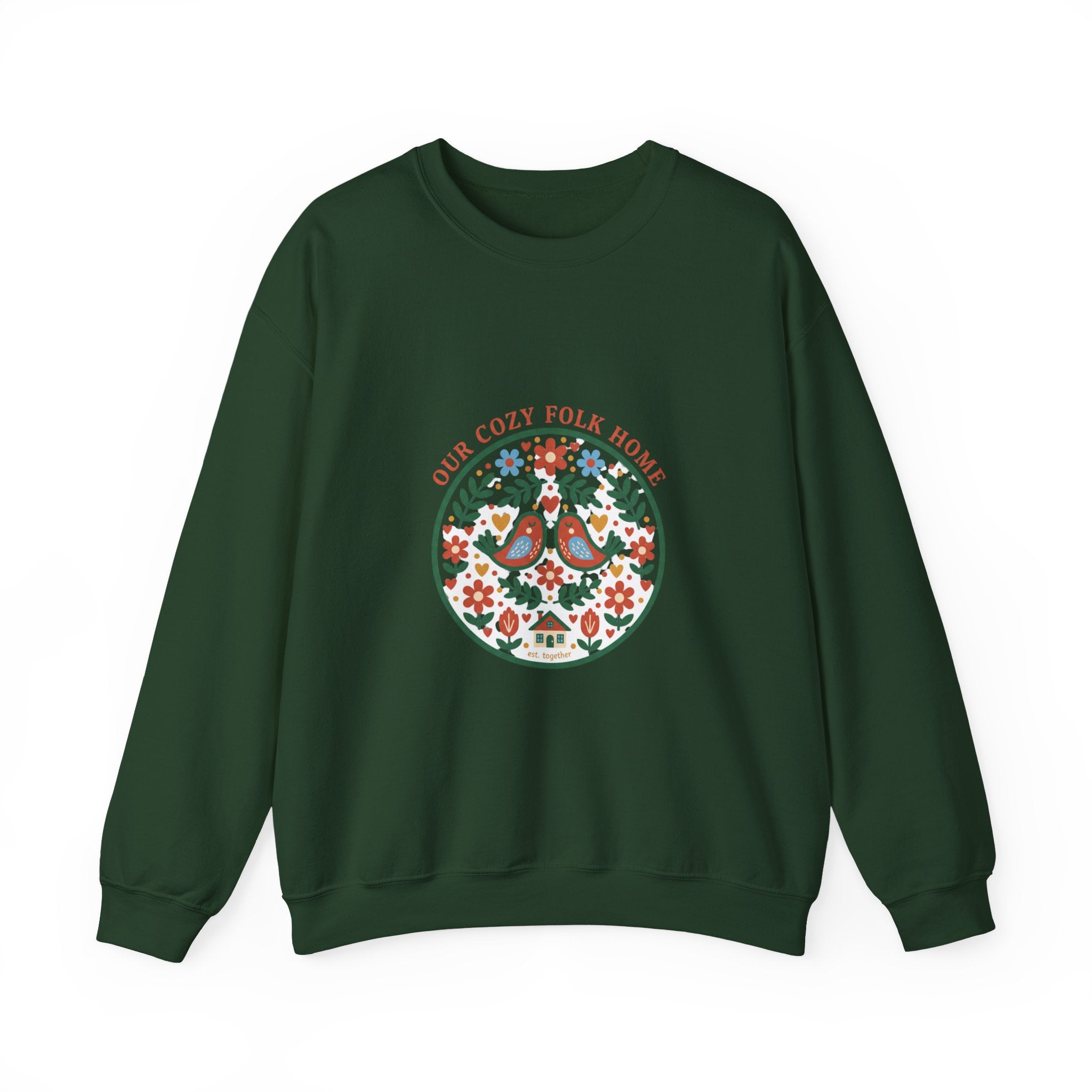 Floral Medallion Folk Art Sweatshirt | rustic motif, vintage folk design
