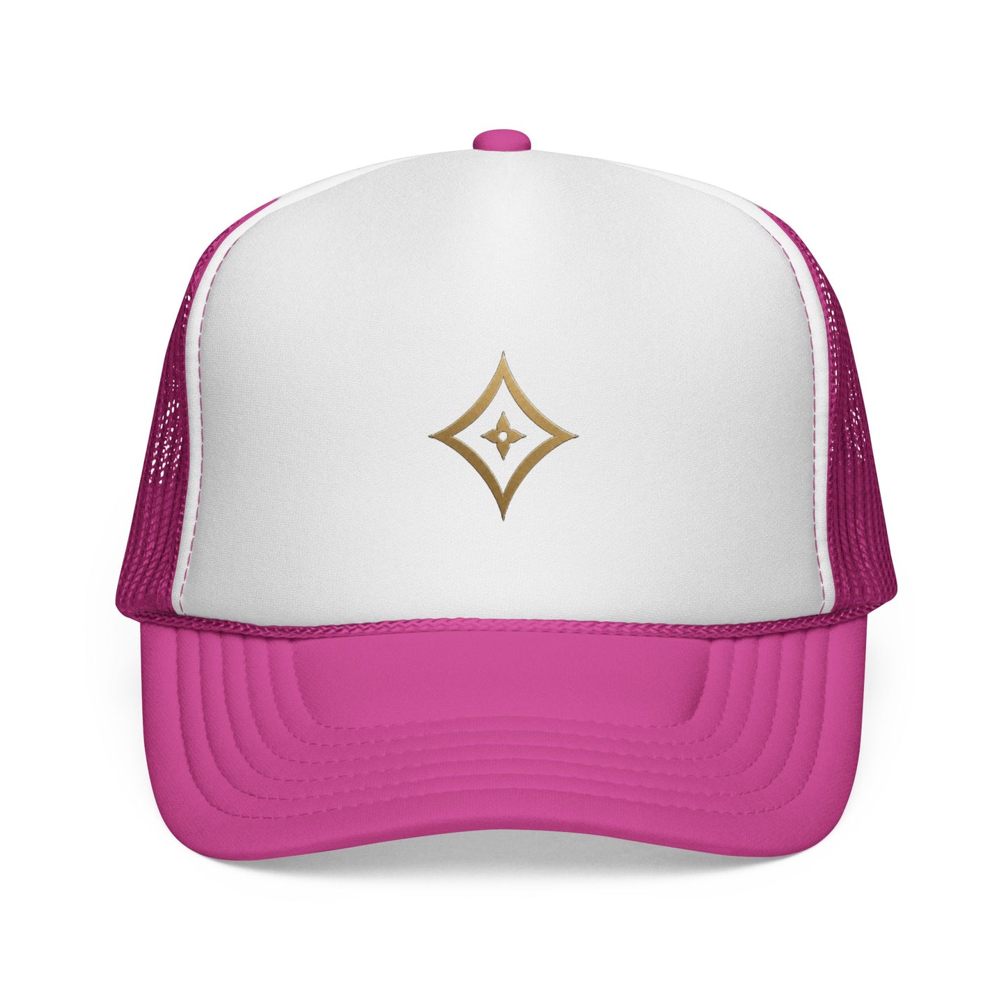 Diopso Logo Trucker Cap — Gold Embroidered Mesh Hat