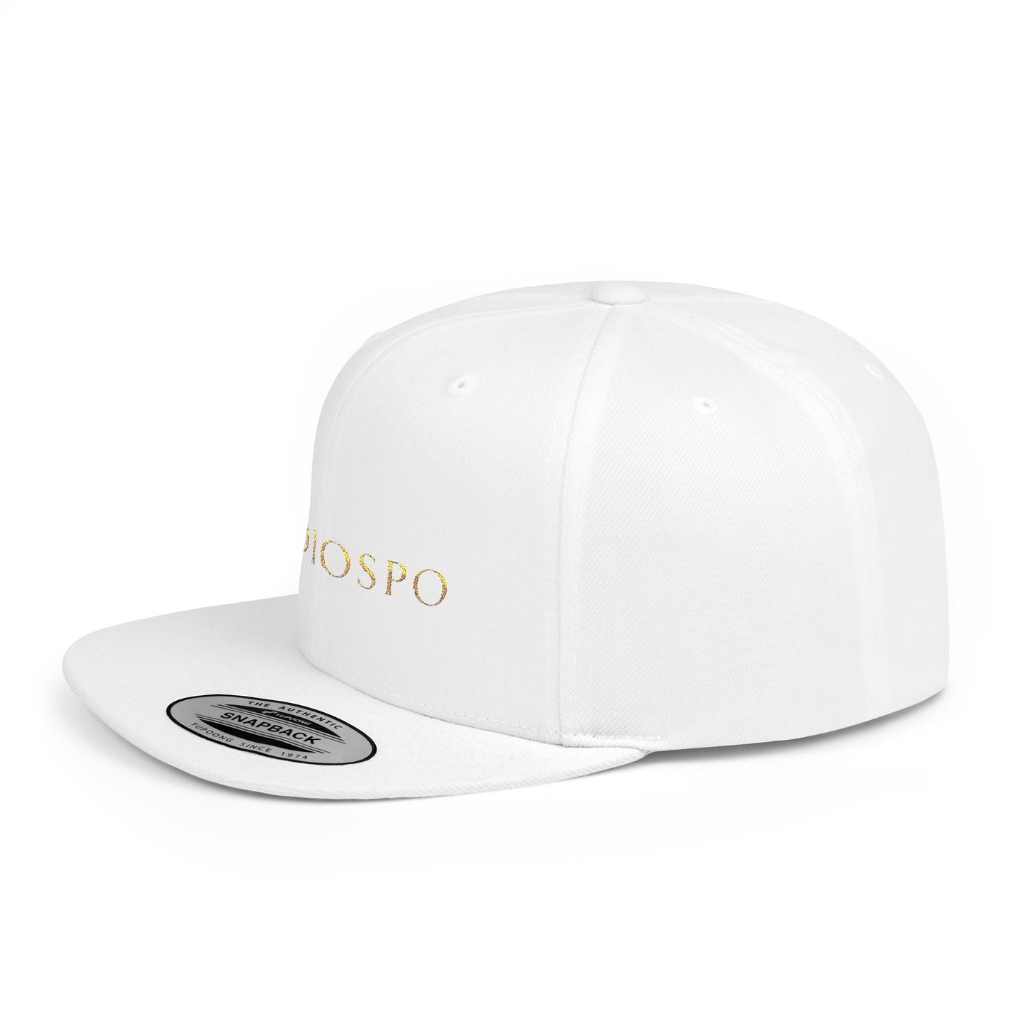 Flat Bill Snapback Hat — Diospo Gold Embroidered Logo