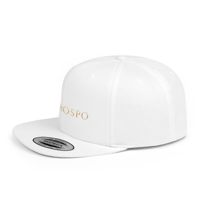 Flat Bill Snapback Hat — Diospo Gold Embroidered Logo