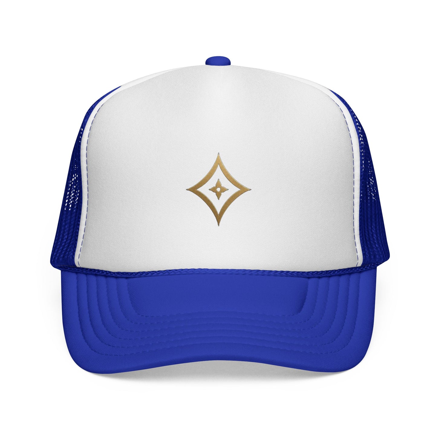 Diopso Logo Trucker Cap — Gold Embroidered Mesh Hat