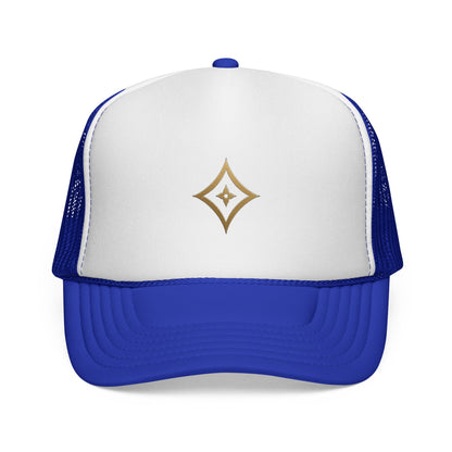Diopso Logo Trucker Cap — Gold Embroidered Mesh Hat