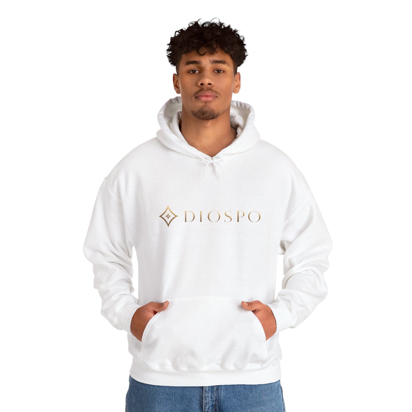 Diopso Logo Hoodie — Minimalist Luxury White Pullover