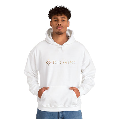 Diopso Logo Hoodie — Minimalist Luxury White Pullover