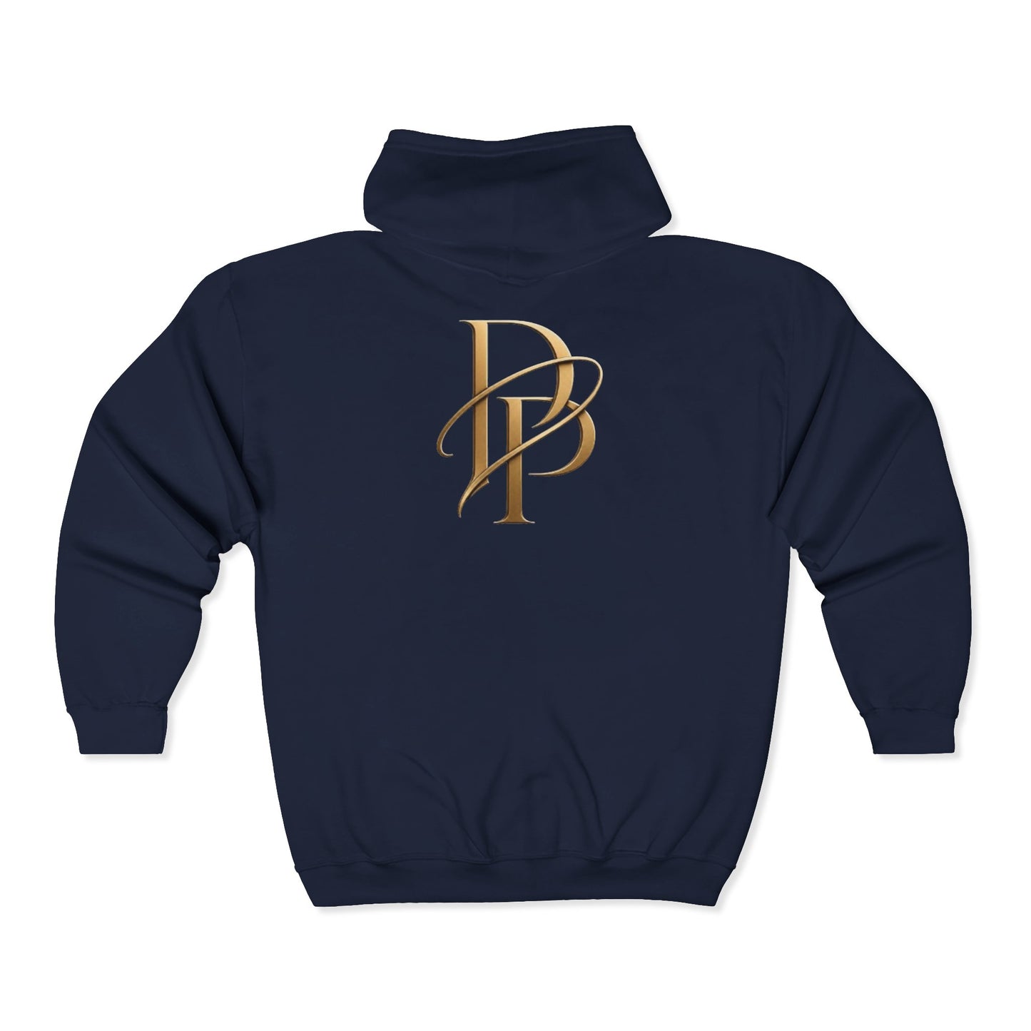 Gold Star Emblem Zip Hoodie — Minimalist Geometric Chest Design