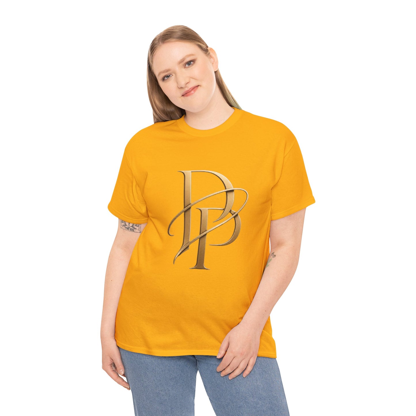Monogram Gold PP Tee — Elegant Personalized Initials T-Shirt