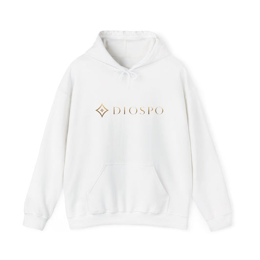 Diopso Logo Hoodie — Minimalist Luxury White Pullover