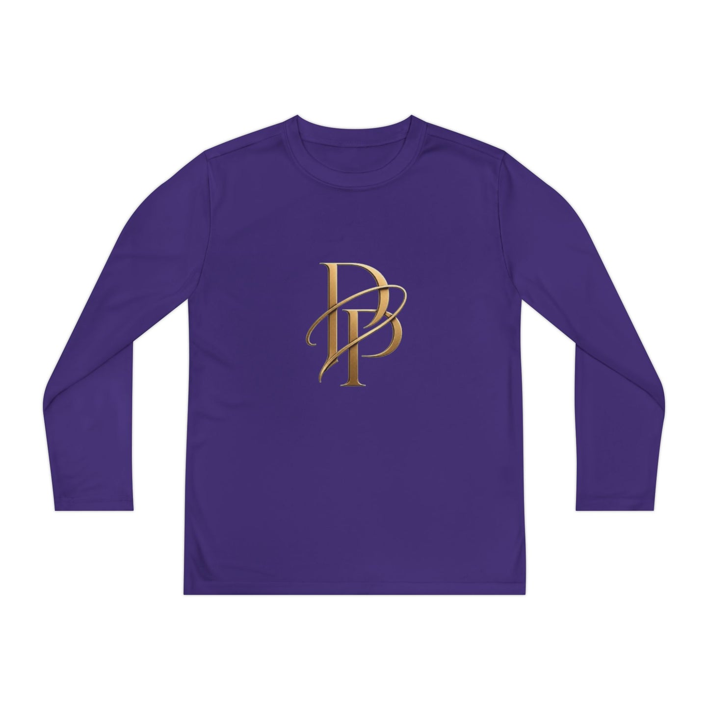 Youth Long Sleeve Tee — Elegant Gold Monogram DP