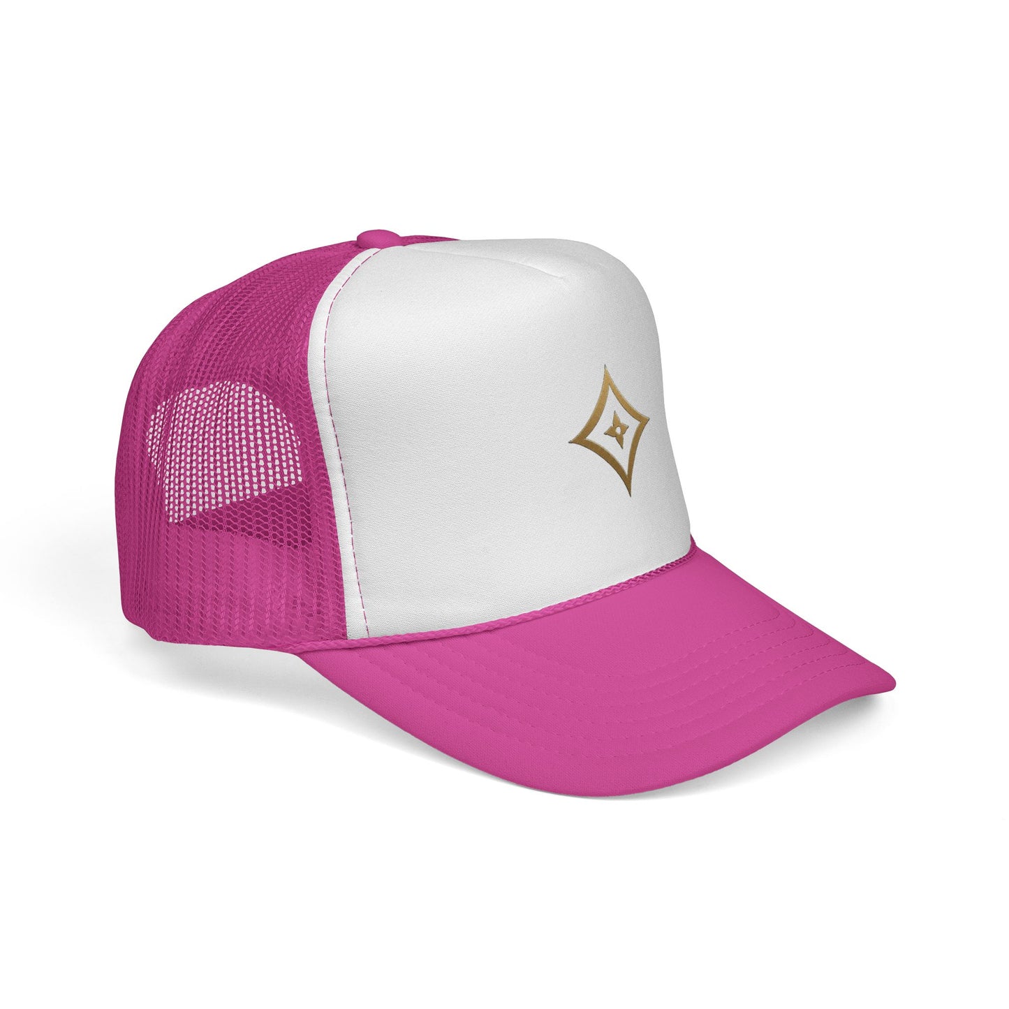 Diopso Logo Trucker Cap — Gold Embroidered Mesh Hat