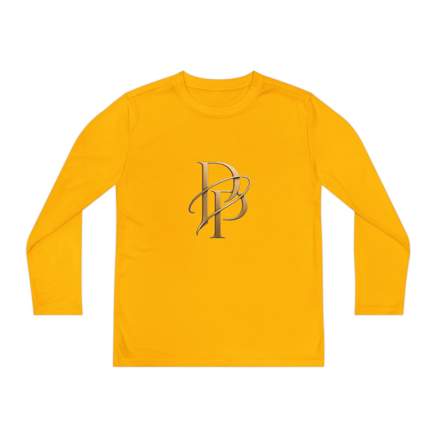 Youth Long Sleeve Tee — Elegant Gold Monogram DP