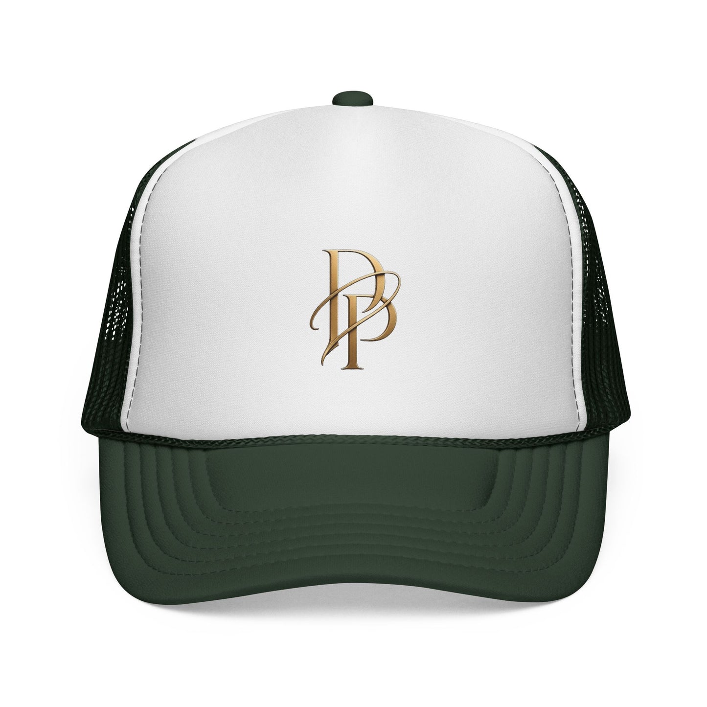 Diopso Logo Trucker Cap — Gold Embroidered Mesh Hat