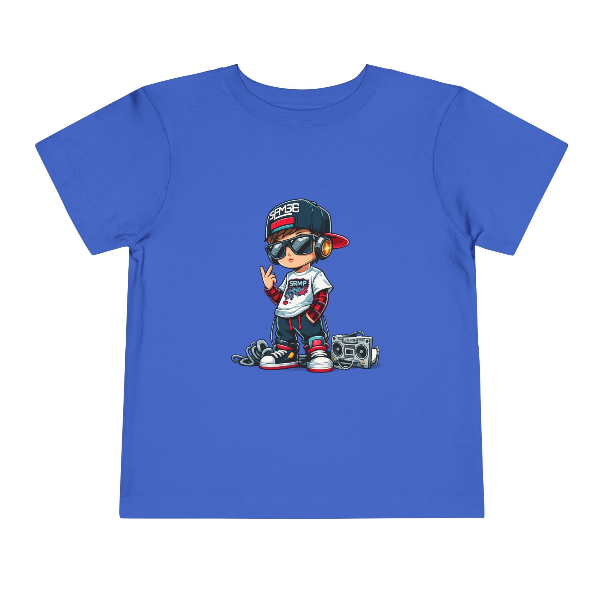 Toddler Tee — Cool Kid Rapper Graphic T‑Shirt (boombox, snapback)