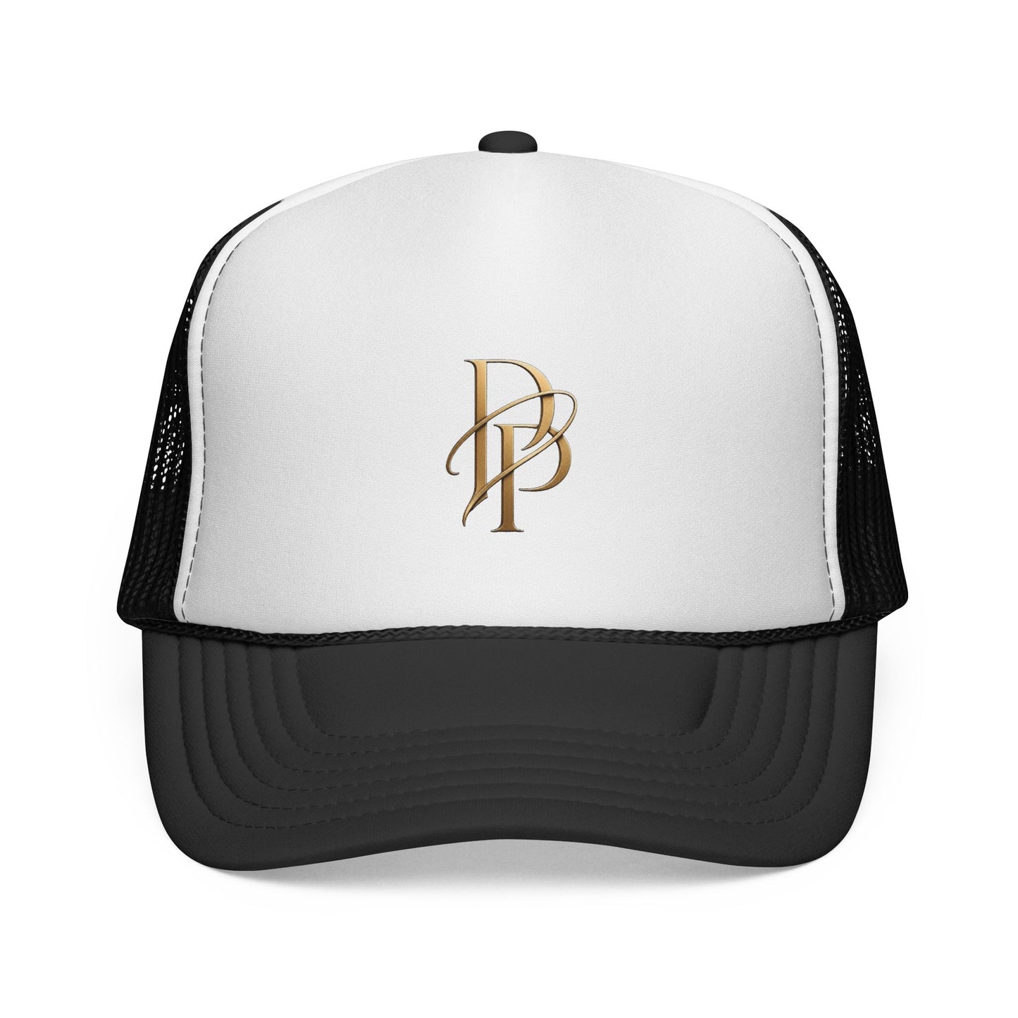 Diopso Logo Trucker Cap — Gold Embroidered Mesh Hat