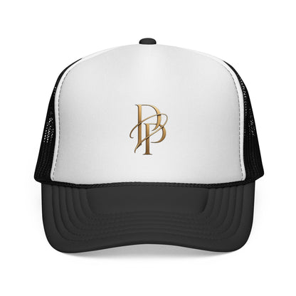 Diopso Logo Trucker Cap — Gold Embroidered Mesh Hat