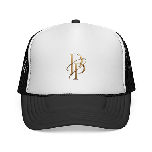 Diopso Logo Trucker Cap — Gold Embroidered Mesh Hat