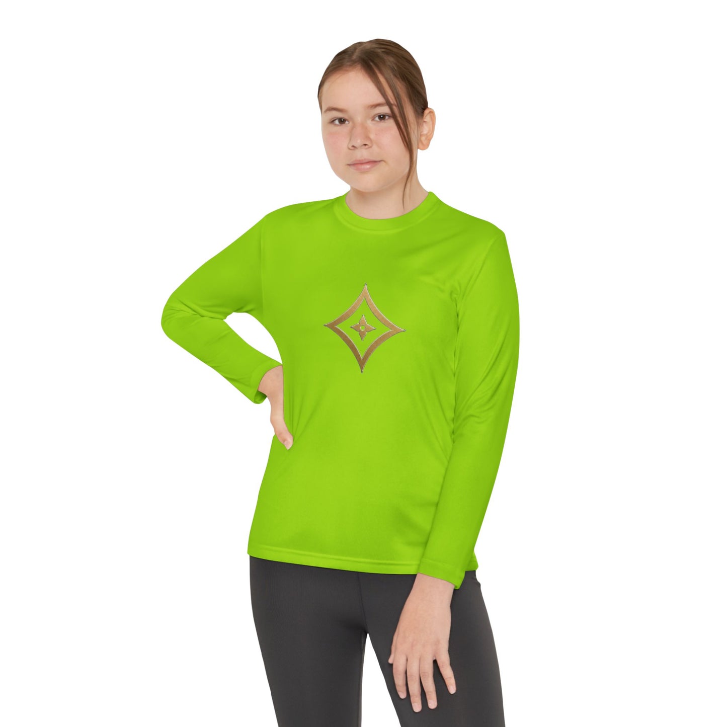 Youth Long Sleeve Tee — Elegant Gold Monogram DP