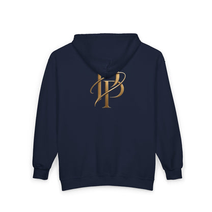Gold Star Emblem Zip Hoodie — Minimalist Geometric Chest Design