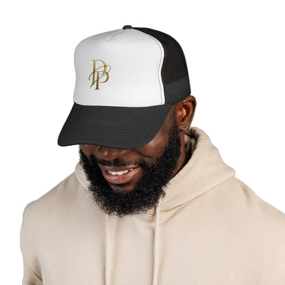 Diopso Logo Trucker Cap — Gold Embroidered Mesh Hat