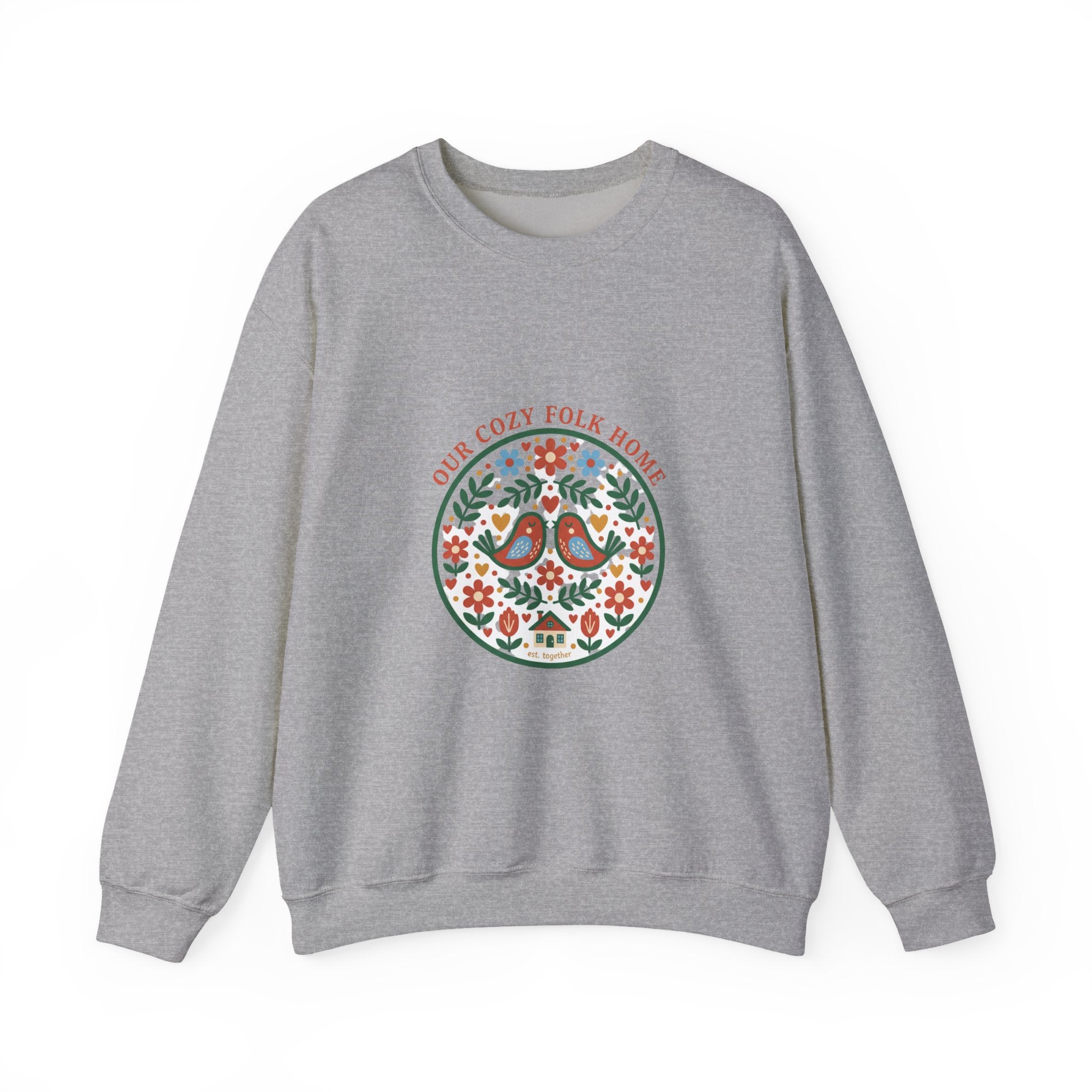Floral Medallion Folk Art Sweatshirt | rustic motif, vintage folk design