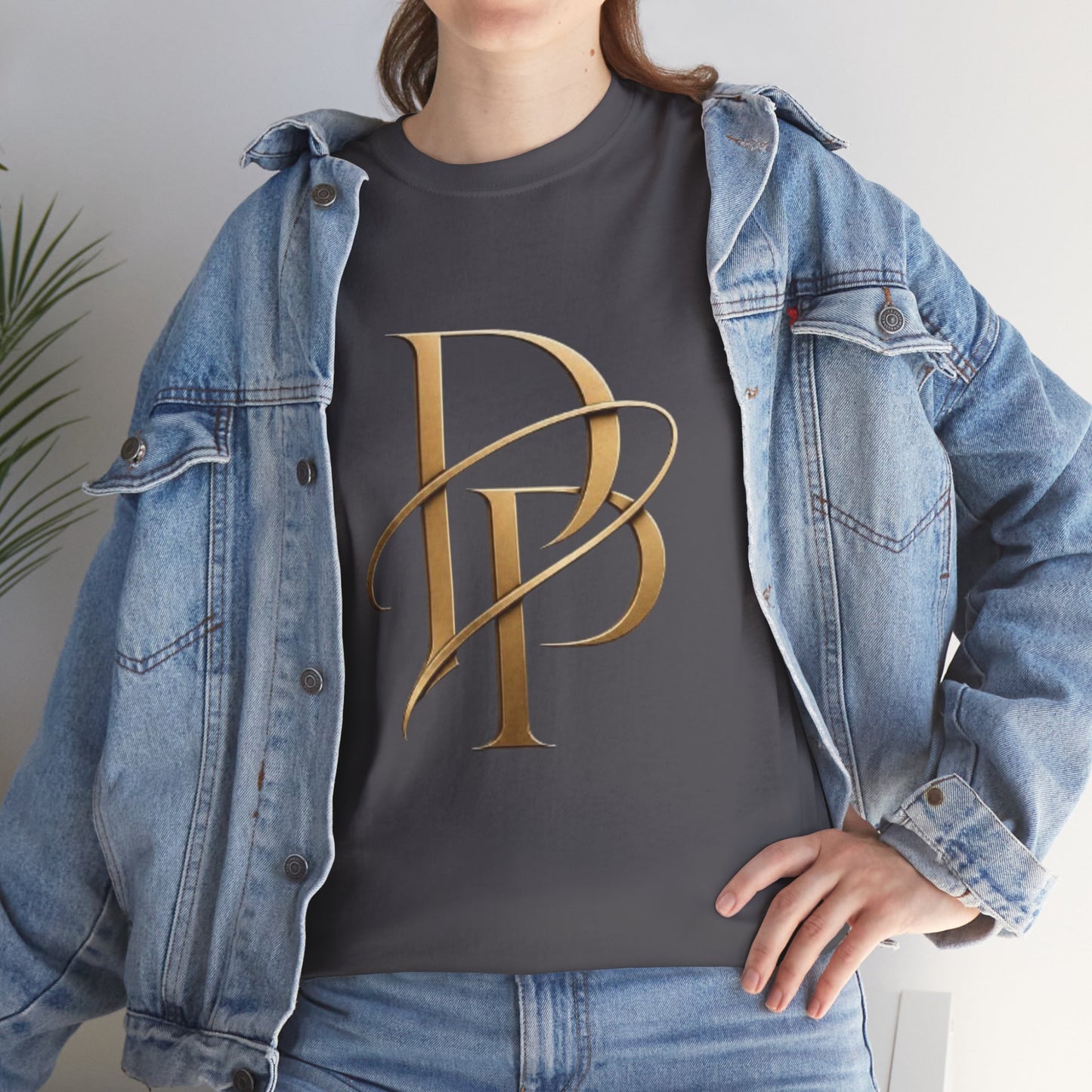 Monogram Gold PP Tee — Elegant Personalized Initials T-Shirt