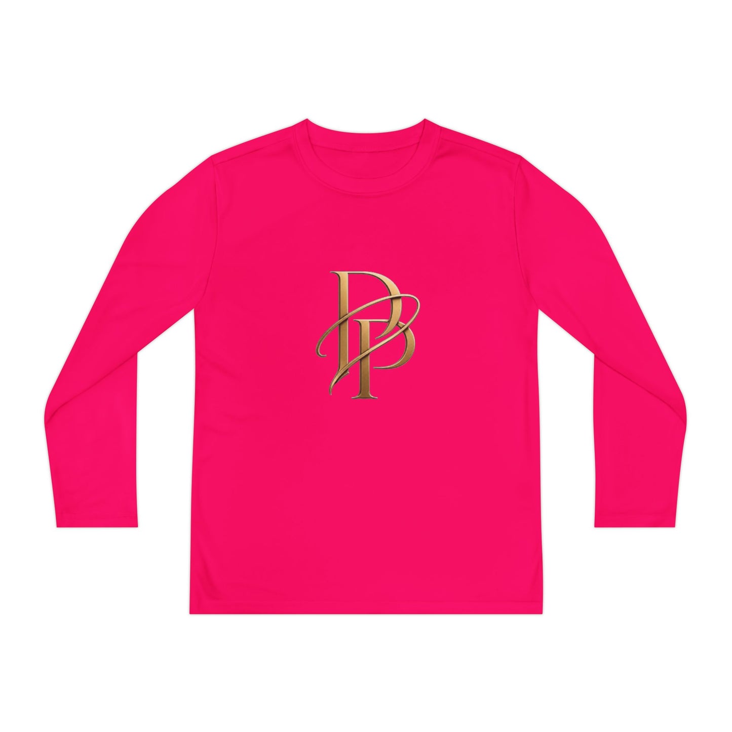 Youth Long Sleeve Tee — Elegant Gold Monogram DP