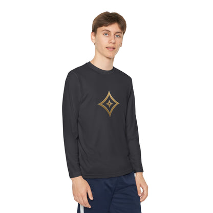 Diospo Youth Long Sleeve Tee — Elegant Gold Monogram DP Design