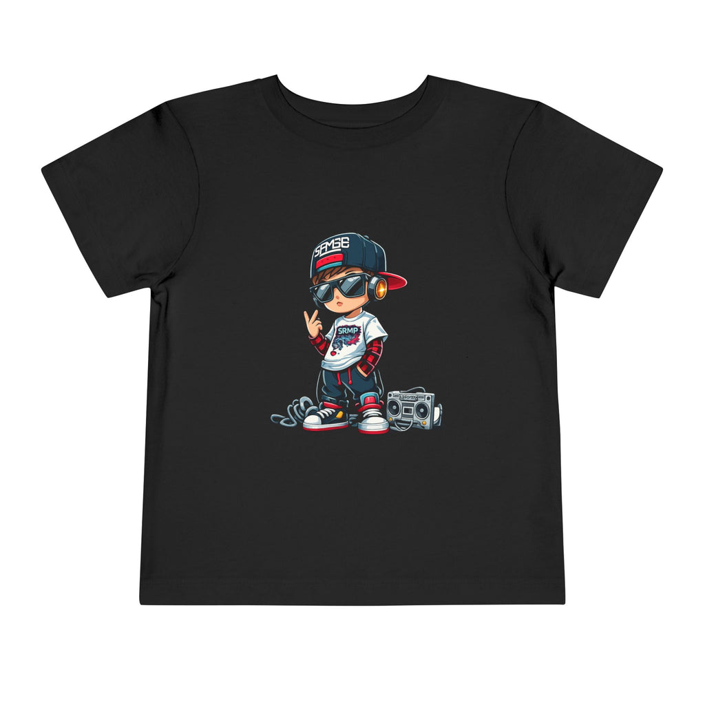 Toddler Tee — Cool Kid Rapper Graphic T‑Shirt (boombox, snapback)