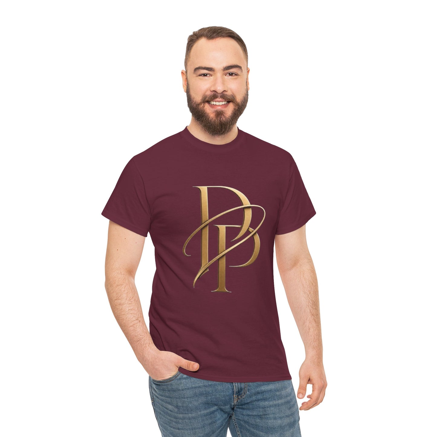 Monogram Gold PP Tee — Elegant Personalized Initials T-Shirt