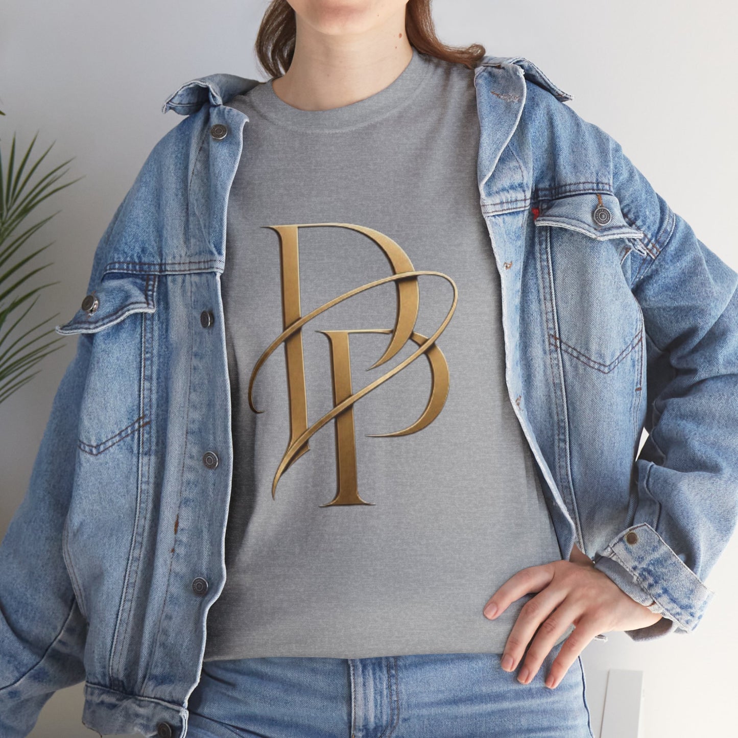 Monogram Gold PP Tee — Elegant Personalized Initials T-Shirt