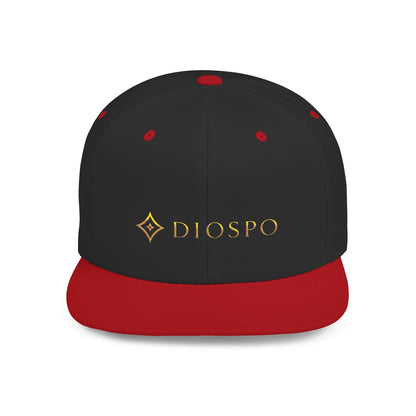 Flat Bill Snapback Hat — Diospo Gold Embroidered Logo