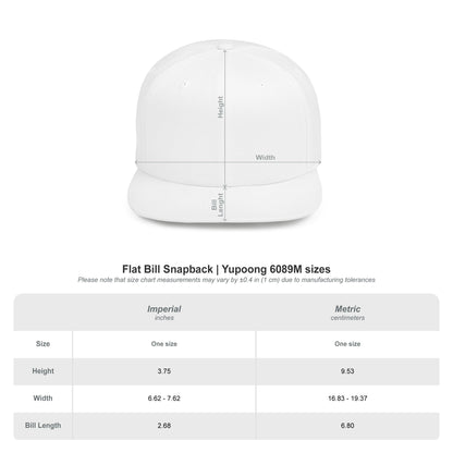 Flat Bill Snapback Hat — Diospo Gold Embroidered Logo