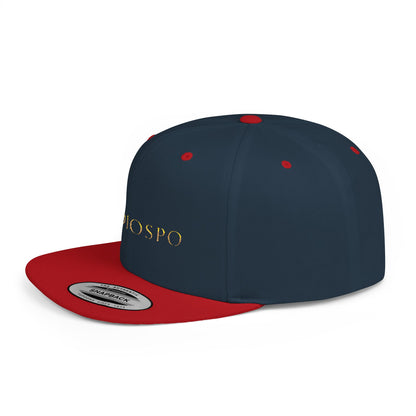 Flat Bill Snapback Hat — Diospo Gold Embroidered Logo