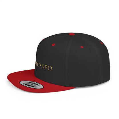 Flat Bill Snapback Hat — Diospo Gold Embroidered Logo