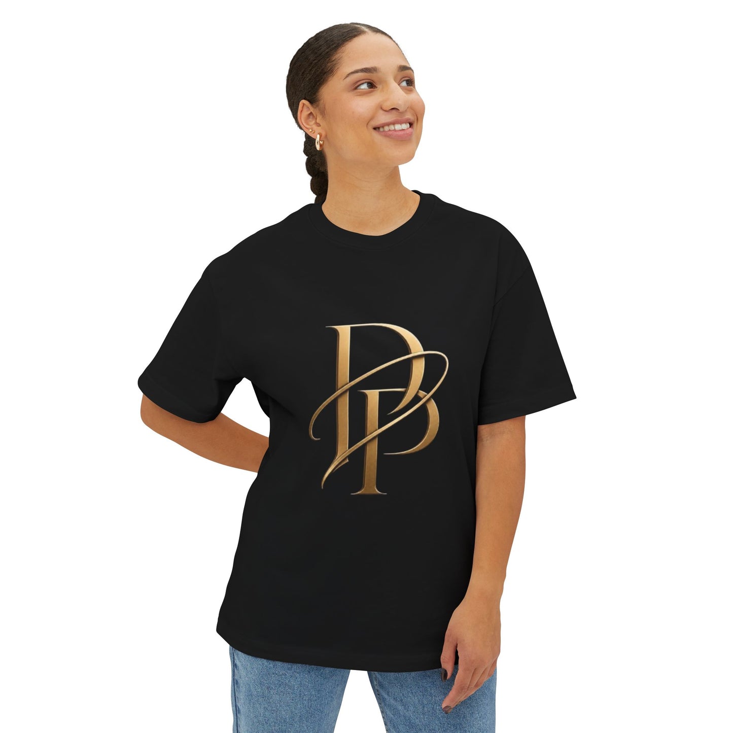 Monogram PB Gold Script Tee