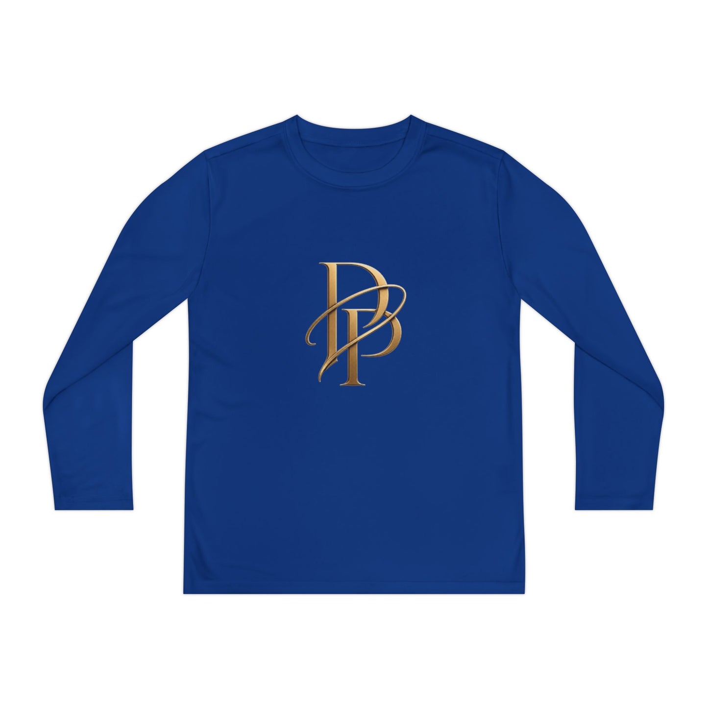 Youth Long Sleeve Tee — Elegant Gold Monogram DP