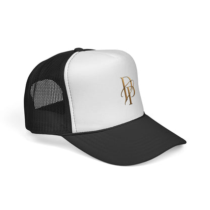 Diopso Logo Trucker Cap — Gold Embroidered Mesh Hat