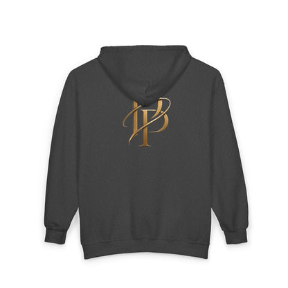 Gold Star Emblem Zip Hoodie — Minimalist Geometric Chest Design