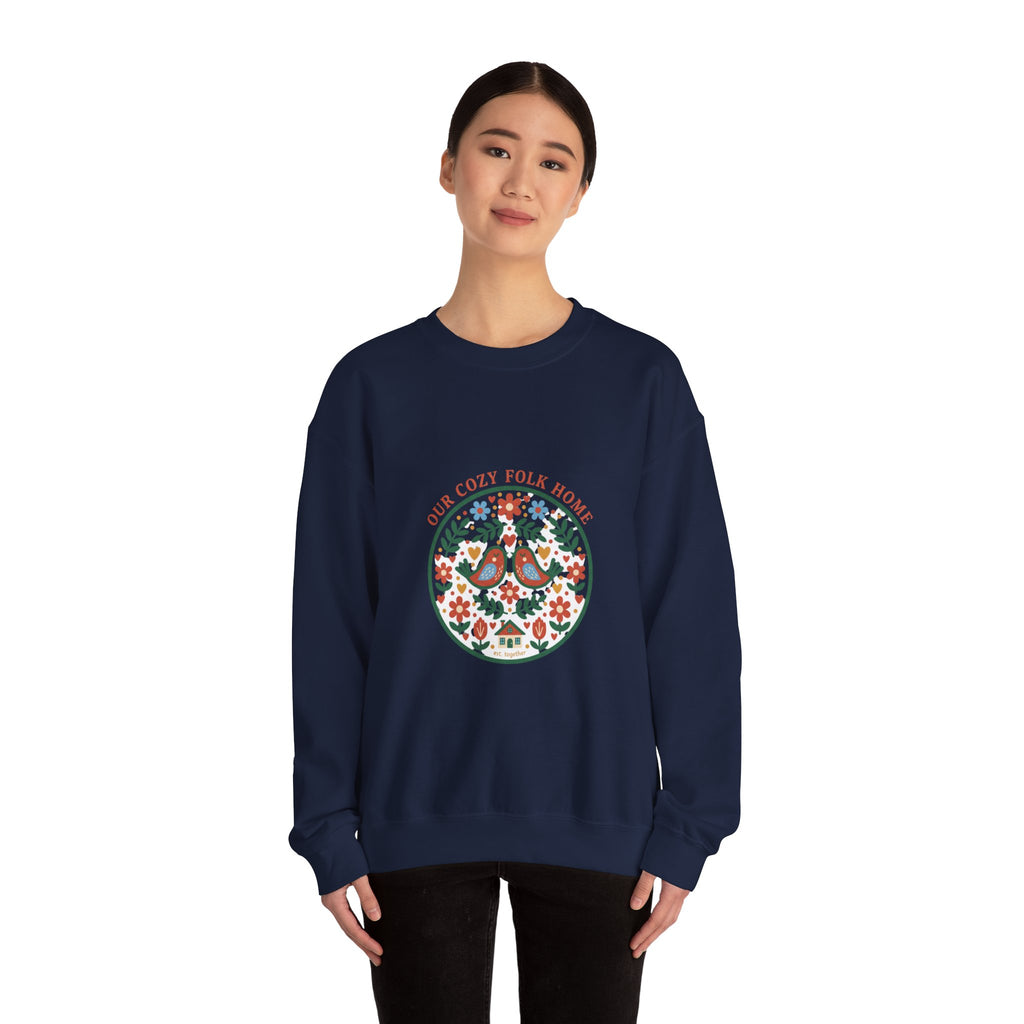 Floral Medallion Folk Art Sweatshirt | rustic motif, vintage folk design